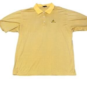 Embroidered Nick price Mens XL striped golf shirt / polo - congressional